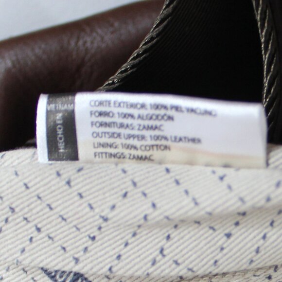 Pikolinos brown MNA 161  leather cotton lining  shoulder bag 10"x10.5" unisex - Picture 6 of 9